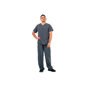 Eco Stretch Scrub Top Pewter 5Xl