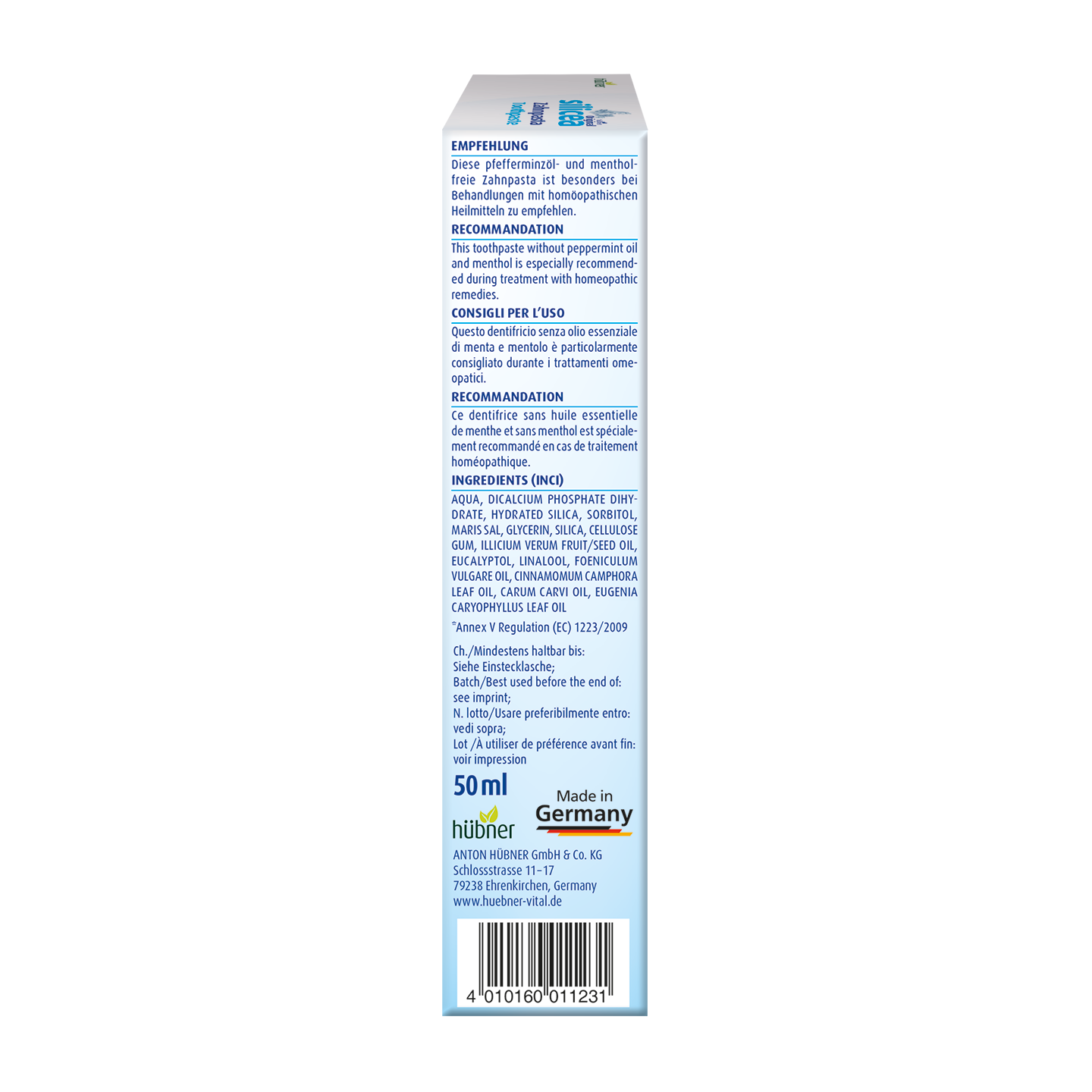 Hübner Original silicea® toothpaste without peppermint oil