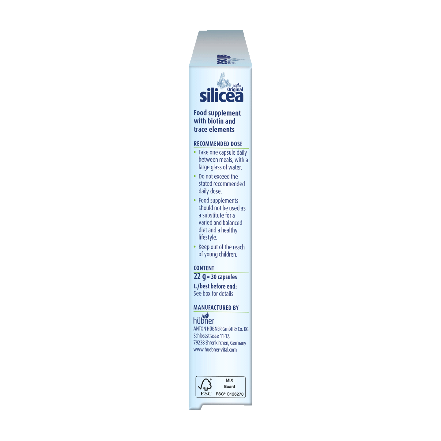 Hübner Original silicea® One a Day Capsule with biotin&trace elements