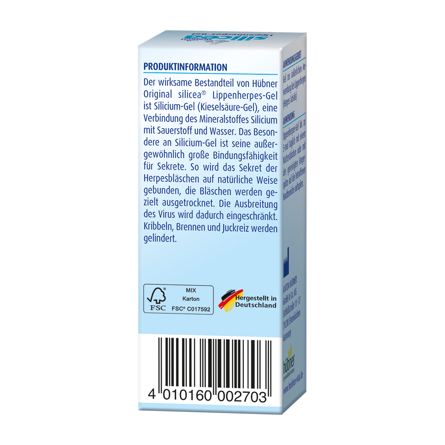 Hübner Original silicea® Cold Sore Gel