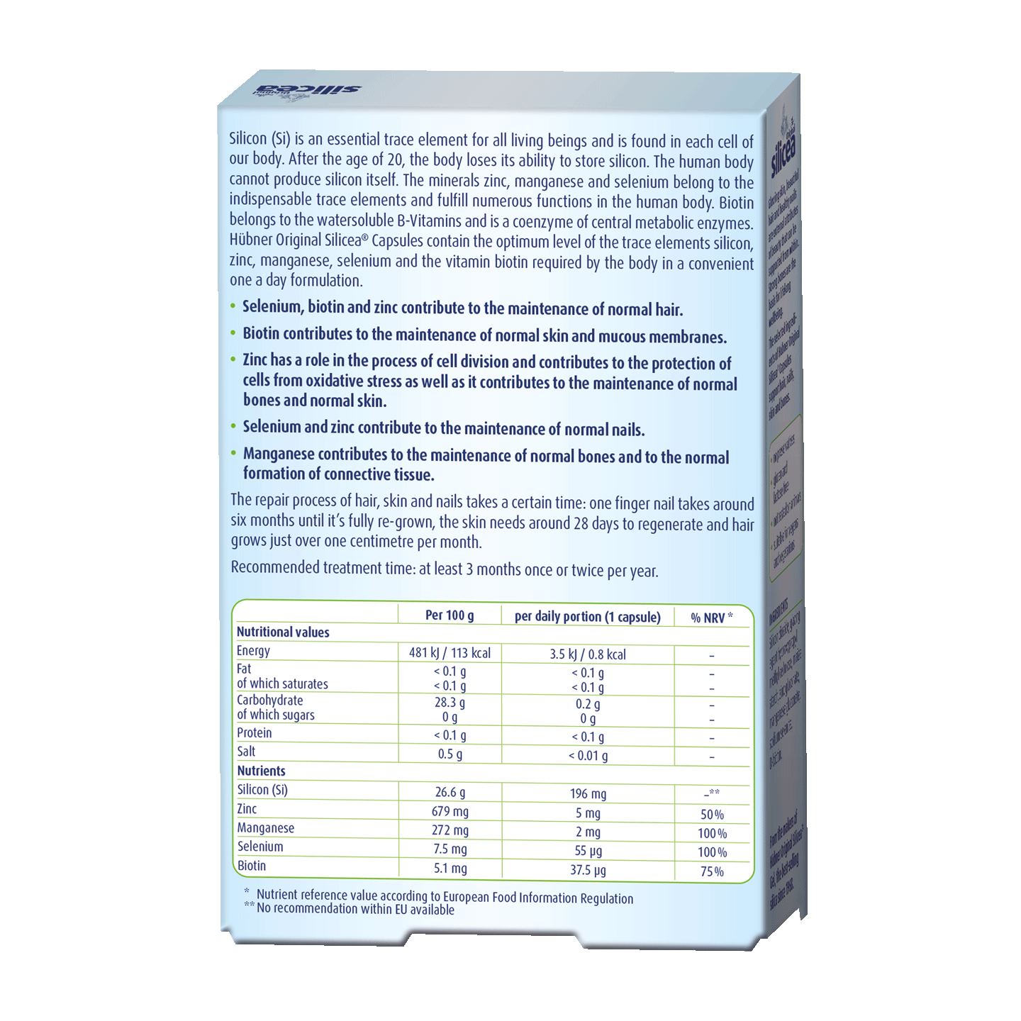Hübner Original silicea® One a Day Capsule with biotin&trace elements