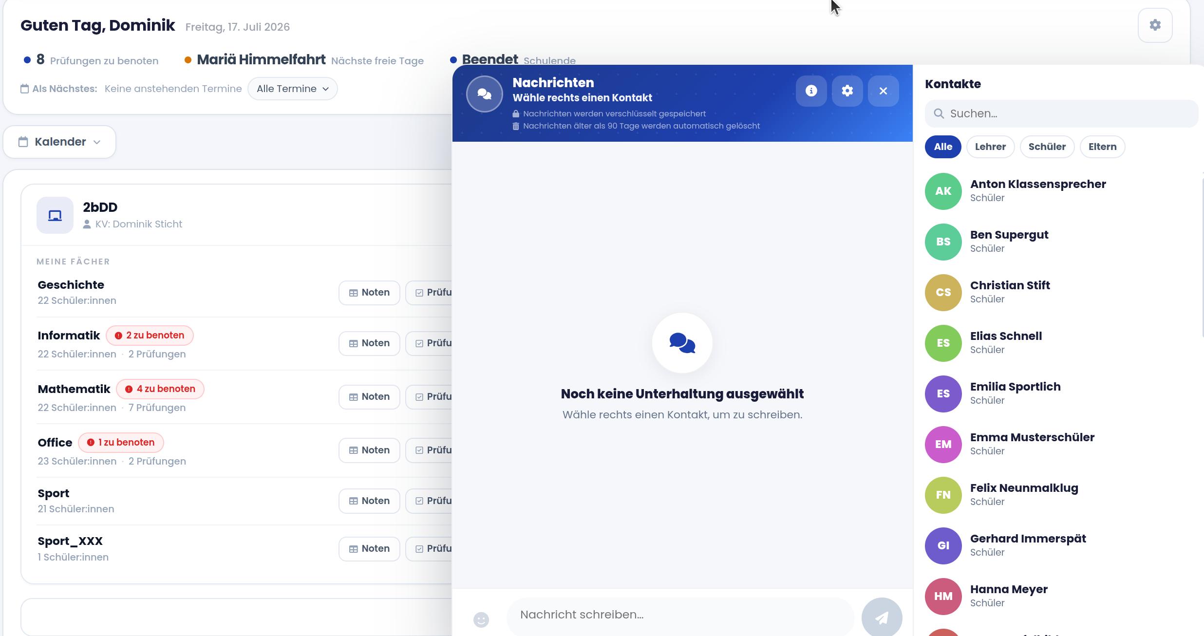 Sicherer Schul-Chat in Notenheld – die DSGVO-Alternative zu Microsoft Teams
