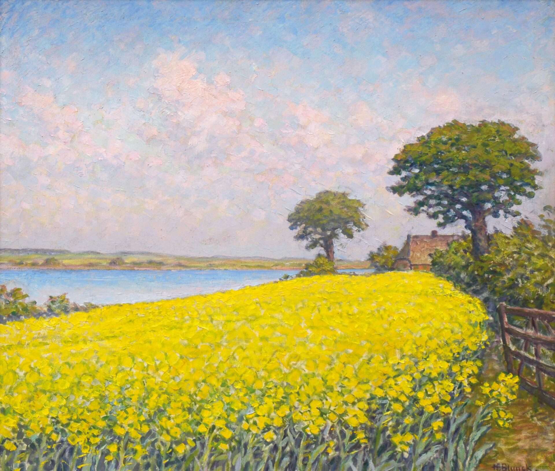 Heinrich Blunck, Rapssaatkoppel, Öl auf Leinwand.
