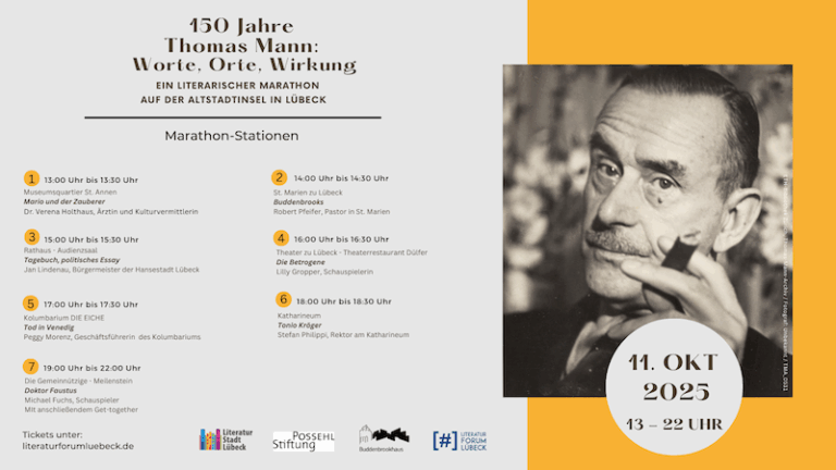 150 Jahre Thomas Mann – Ein literarischer Marathon durch Lübeck am 11. Oktober 2025