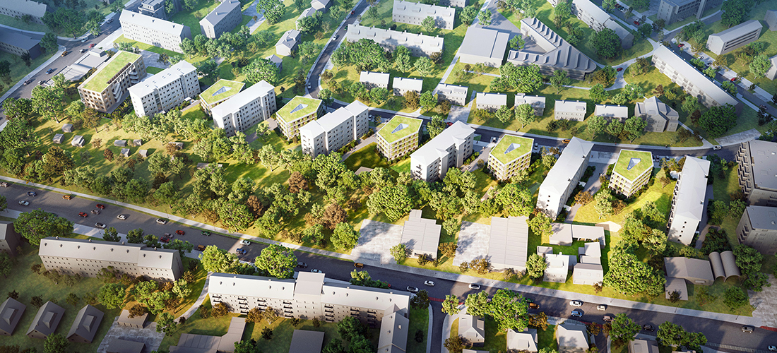 Darmstadt – Neuer Wohnraum mit Gründächer und Landschaftsgarten