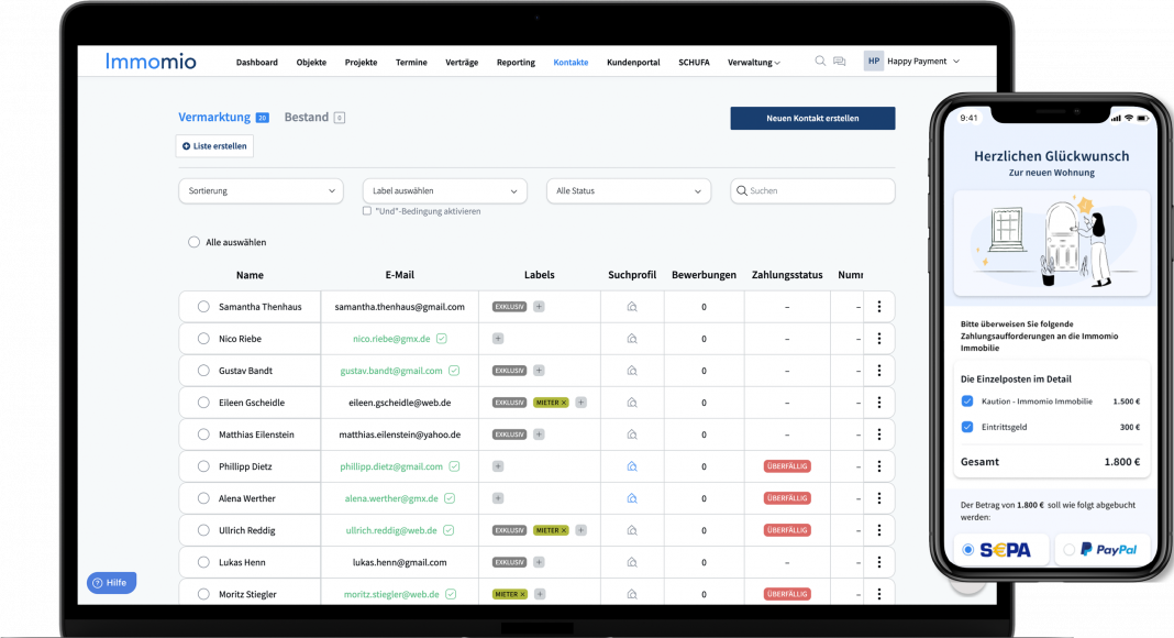 Immomio – digitales Bezahlen für Mieter