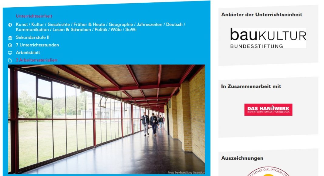 Baukultur macht Schule: Neue Unterrichtsmaterialen