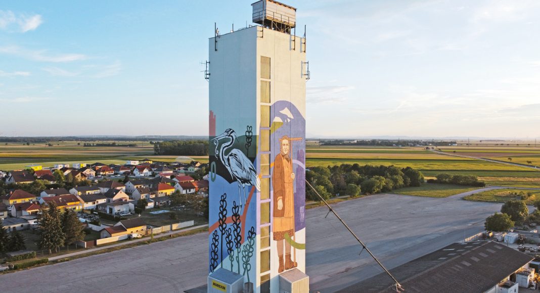 Kreative Neunutzung – Silotürme werden zu Energiekraftwerken: Das junge Team Silosophie gestaltet graue Getreidespeicher um zu energieproduzierenden Gesamtkunstwerken. Fotos: Silosophie, Jonas Plot, Christine Pichler, Fabian Gasperl