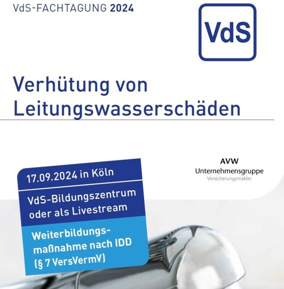 17.09.2024 - VdS-Fachtagung: Verhütung von Wasserschäden