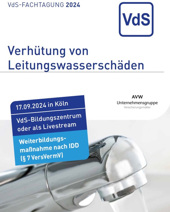 17.09.2024 - VdS-Fachtagung: Verhütung von Wasserschäden