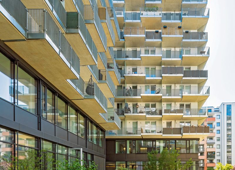 Quartier Wolfganggasse in Wien-Meidling – im Bild das Projekt der Heimbau (Architekten Tillner & Willinger): Dank rechtzeitigem Baubeginn und zügiger Umsetzung gelang der Bau mit moderaten Kosten und günstigen Mieten.