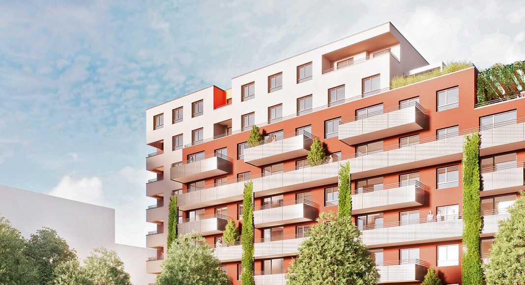 Geförderter Wohnbau „Meischlgasse Bauplatz 4c“ von Hermann Valentiny und Partner, Bauträger Arwag, Baubeginn ist Anfang 2025.